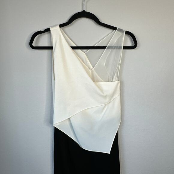 3.1 PHILLIP LIM Silk Chiffon-trimmed Crepe Gown Black Tie White Size 0 Formal - Picture 4 of 9